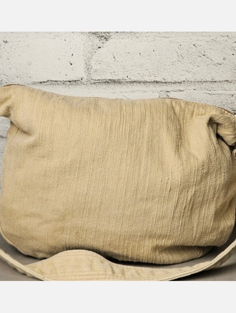 Vintage Levi’s Beige Canvas Shoulder Bag Floral Lined Y2K Hobo Purse